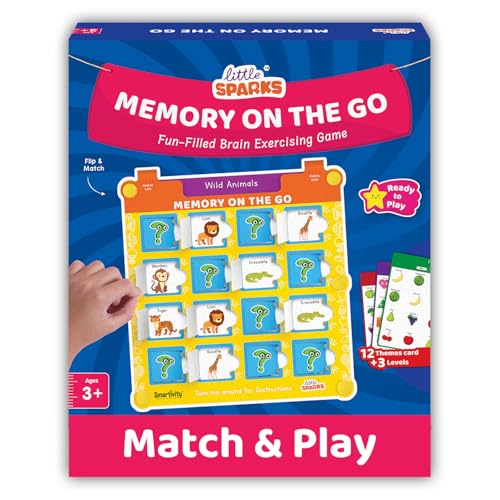 Image of Smartivity Memory Game for Kids Ages 3+ Years | Fun Matching Game - 12 Theme Cards & 3 Level Challenges I Birthday Gift for Boys & Girls I Preschool Learning Toy for 3,4,5,6 Years Age