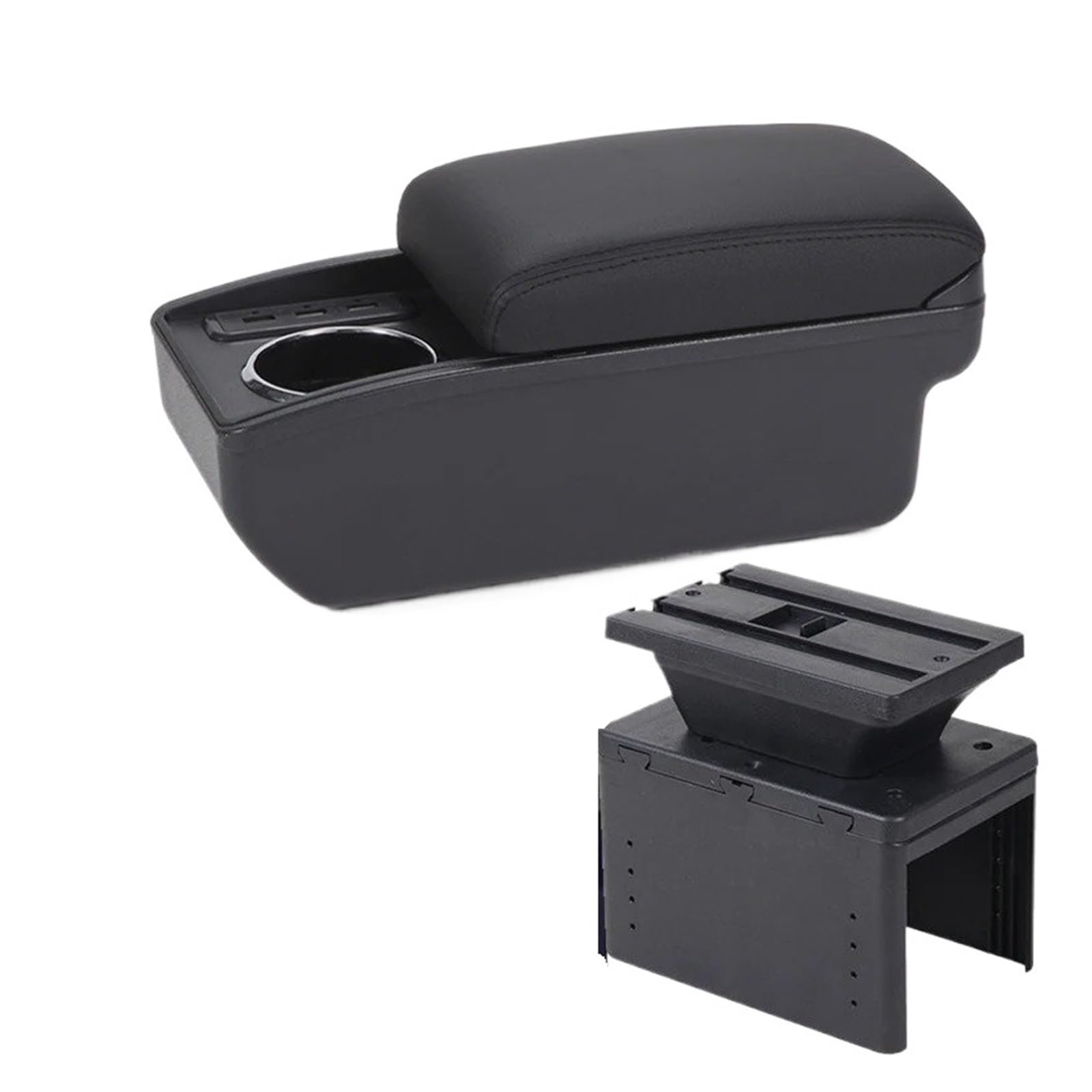 Hguvsjd Armrest Box For Hyundai I20 2021 2022 2023 2024 Armrest Interior Parts Center Console Storage Box Car Armrests(B Black line 6USB)