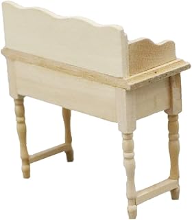 Homoyoyo Mesa De Casa De Bonecas Bandeja De Vaidade Preta Móveis Em Miniatura Móveis Em Miniatura Estatuetas De Mini Mesa Cômodas Para Crianças Mini Brinquedo Mesa De Madeira Modelo Em
