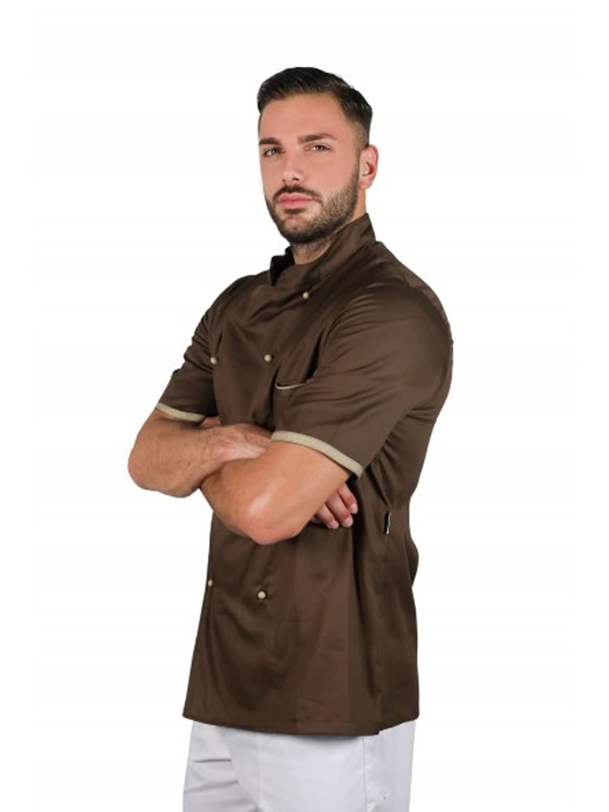 fratelliditalia.org Kochjacke für Herren, Küche, geteilt, Baumwolle, kurzärmlig