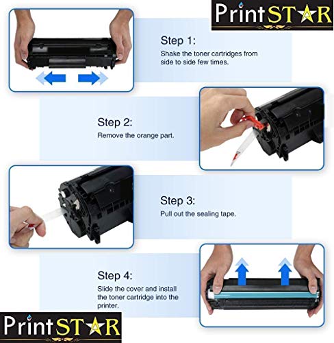 Image of Print Star Canon 3010 Compatible Toner Cartridge for Canon MF3010 , MF 3010 Monochrome Multi-Function Laser Printer (Pack of 4)