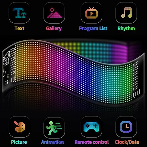 Image of Programmable LED Message Board, Digital Scrolling Sign with App Control for Store Window, Shop, Bar, and Car Display, USB Powered (23 x 4.7Inch)