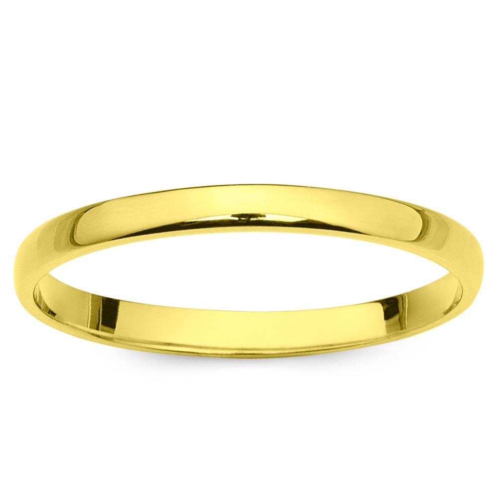 10k Yellow Gold 2mm Light Comfort Fit Plain Wedding Band