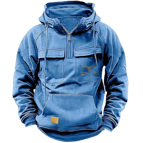 Pull à cordon de serrage style cowboy britannique avec poches cargo