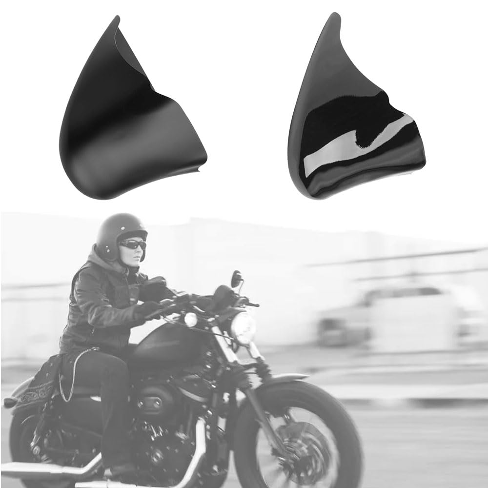 Riloer 1x Alerón delantero inferior negro guardabarros, carenado para presa de aire compatible con Harley Sportster 1200 883 Iron XL 2004-2020, negro mate
