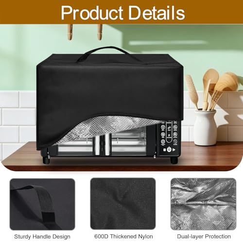 Image of Air Fryer Cover Dust Cover for Gourmia French Door Air Fryer 25 Qt Large Capacity Convection Oven GTF7655 17 inch*13.8 inch*11.4 inch Heat-Resistant Waterproof Dust-proof Kitchen Appliance Covers
