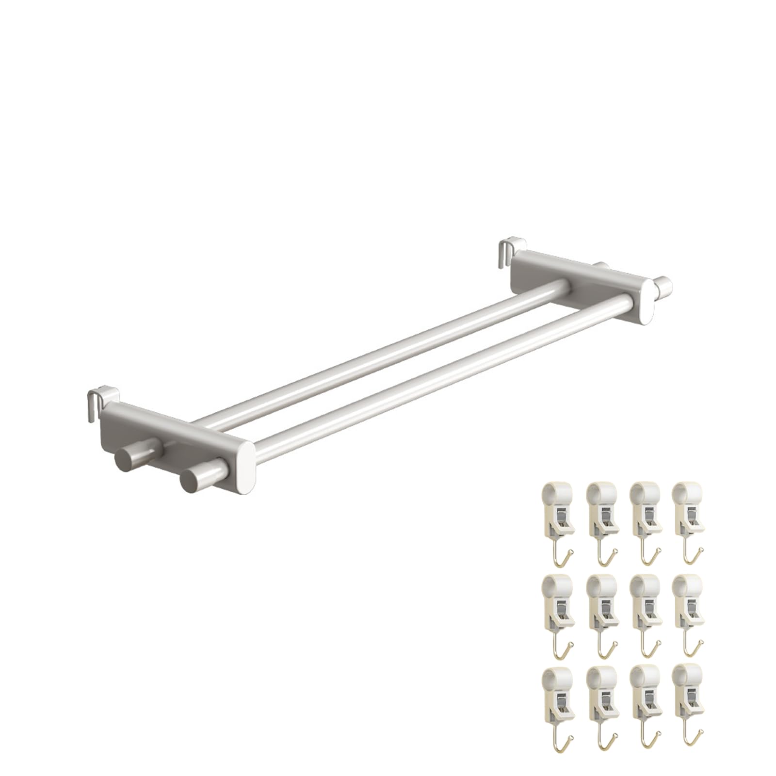 Jorcedi 1 Radiator Towel Rail, Carbon Steel Suspended Radiator Towel Bar With 2 Clips And Hooks, Indoor Clothes Drying Rack, Suitable For Living Rooms, Bedrooms And Nurseries (70Cm)