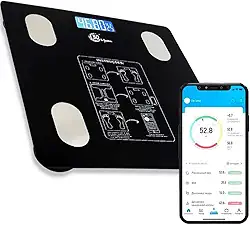 Balança Digital Bioimpedância Com Bluetooth Aplicativo Analisador Corporal Gordura suporta até 180kg; Dieta Fitnes treino e academia