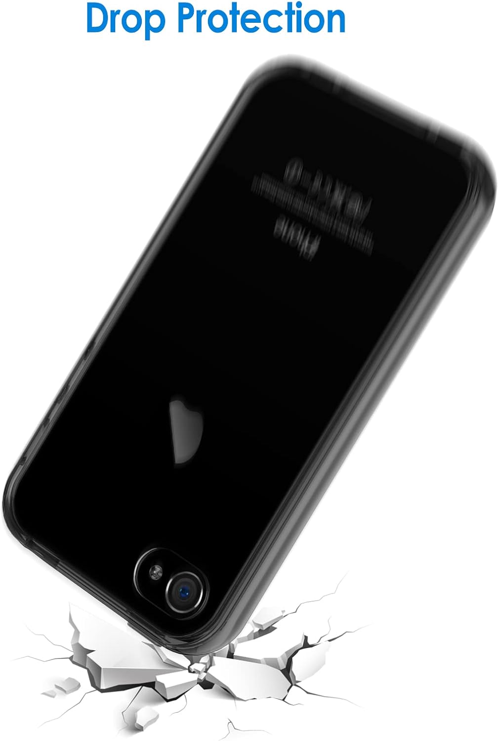 JETech Case for iPhone 4 and iPhone 4s Shock-Absorption Bumper Cover Anti-Scratch Clear Back (Black)