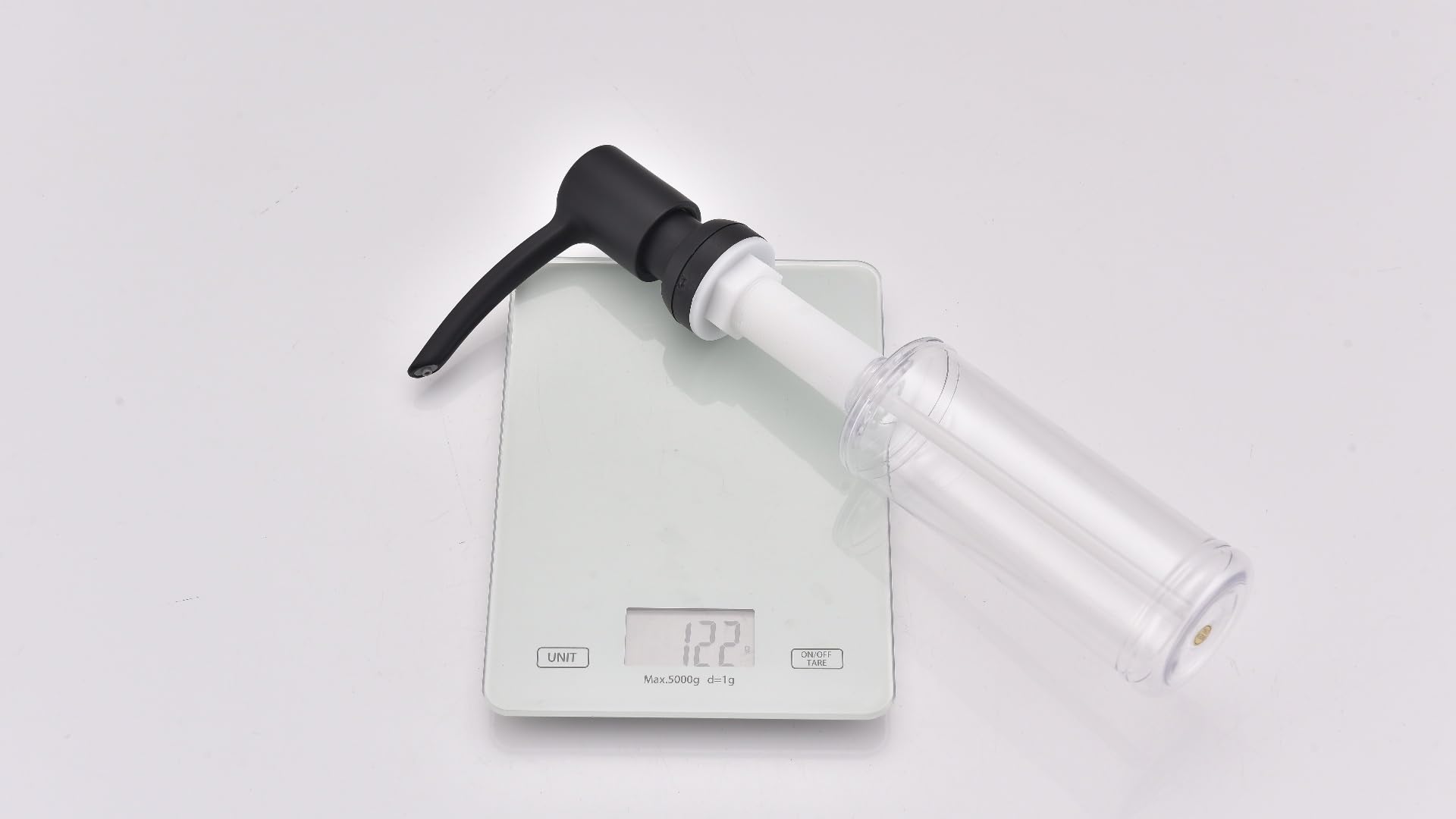 Dispensador de jabón para fregadero integrado, negro mate, cabezal de bomba ABS, recambio desde la parte superior, dispensador de jabón de manos para cocina