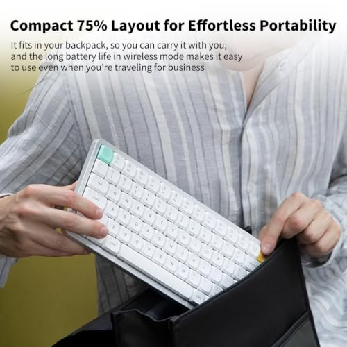 Image of nuphy Air75 V3 Mechanical Keyboard with Knob, White-Blush Nano Switches