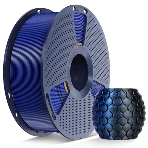 Image of SUNLU Silk Dual Color PLA Filament, Silk PLA 3D Printer Filament 1.75mm, Neatly Wound Shiny Silk 3D Printer Filament, Dimensional Accuracy + /-0.02mm, 1KG Spool (2.2lbs), Silk Dual Color (Black Blue)