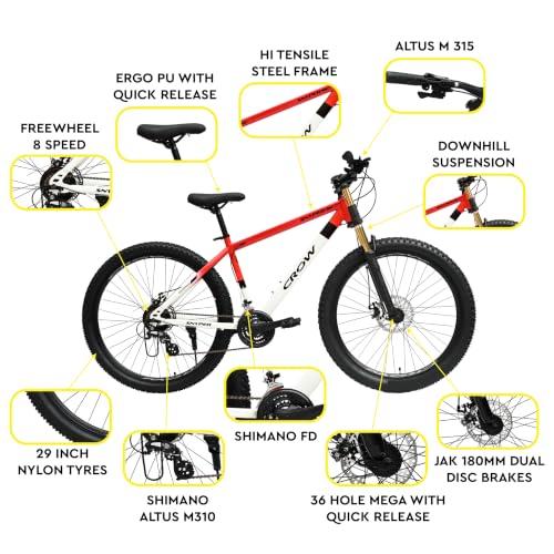 Image of CROW-SNYPER PRO 24 Speed Gear Cycle for Men| 29 T|Cycle for Boys|Mountain Cycles for Men| Down Hill Suspension Fork|Jak Dual disc Brakes | 24 Geared MTB |Tyre 24 Speed Gear Cycles for Boys 12+ Years