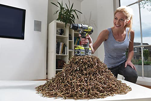 Set brushless Schlagbohrschrauber RYOBI 18V OnePlus R18PDBL Winkelschleifer 125 mm 18 V OnePlus R18AG7-0 2 Akkus Schnellladegerät R18CK2BL-252S – Bild 5