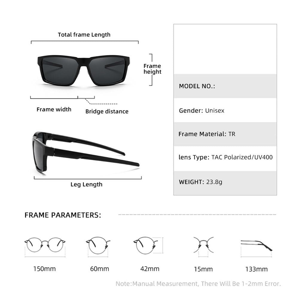 Okulary przeciwsłoneczne polaryzacyjne męskie do jazdy na rowerze z filtrem UV, do sportów na świeżym powietrzu, do jazdy samochodem, okulary przeciwsłoneczne z ochroną przeciwsłoneczną