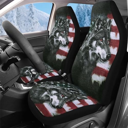 Housses de siège de voiture lavables et durables motif loup pour auto