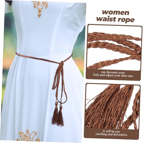 5pcs Women Braided Tassel Waist Belts Hand Knitted Decorative Waist Rope for Skirts Dresses Fashion Accessories3