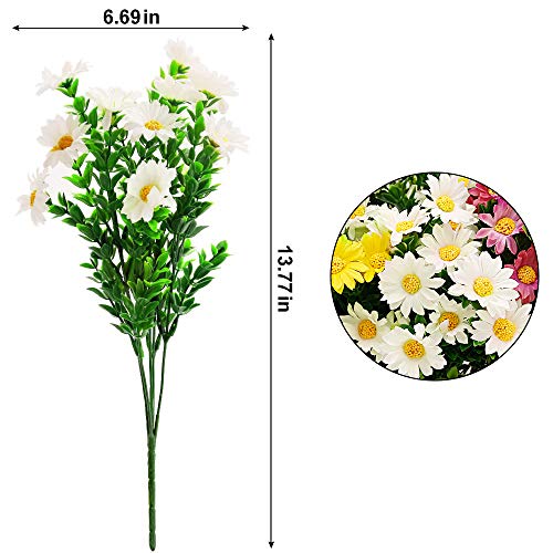 image for Aufind 10 Bundles Daisies Artificial Flowers Fake Colorful Daisy Plant
