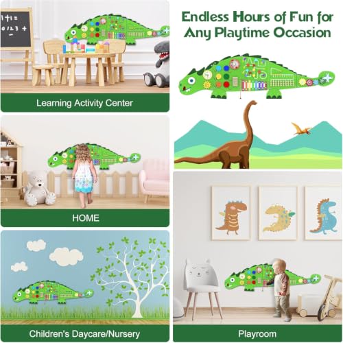 Image of Activity Wall Busy Board for Toddlers: 9-in-1Interactive Activities | Montessori Sensory Toys Panel for Playroom - Build Fine Motor Skills & Hand-eye Coordination - Gift for Kids Age 3+