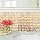 HyFanStr 3D fliesenaufkleber küche, Selbstklebende 3D mosaik fliesenaufkleber Bad Fliesendekor Aufkleber 23.6X23.6cm (4er Pack)