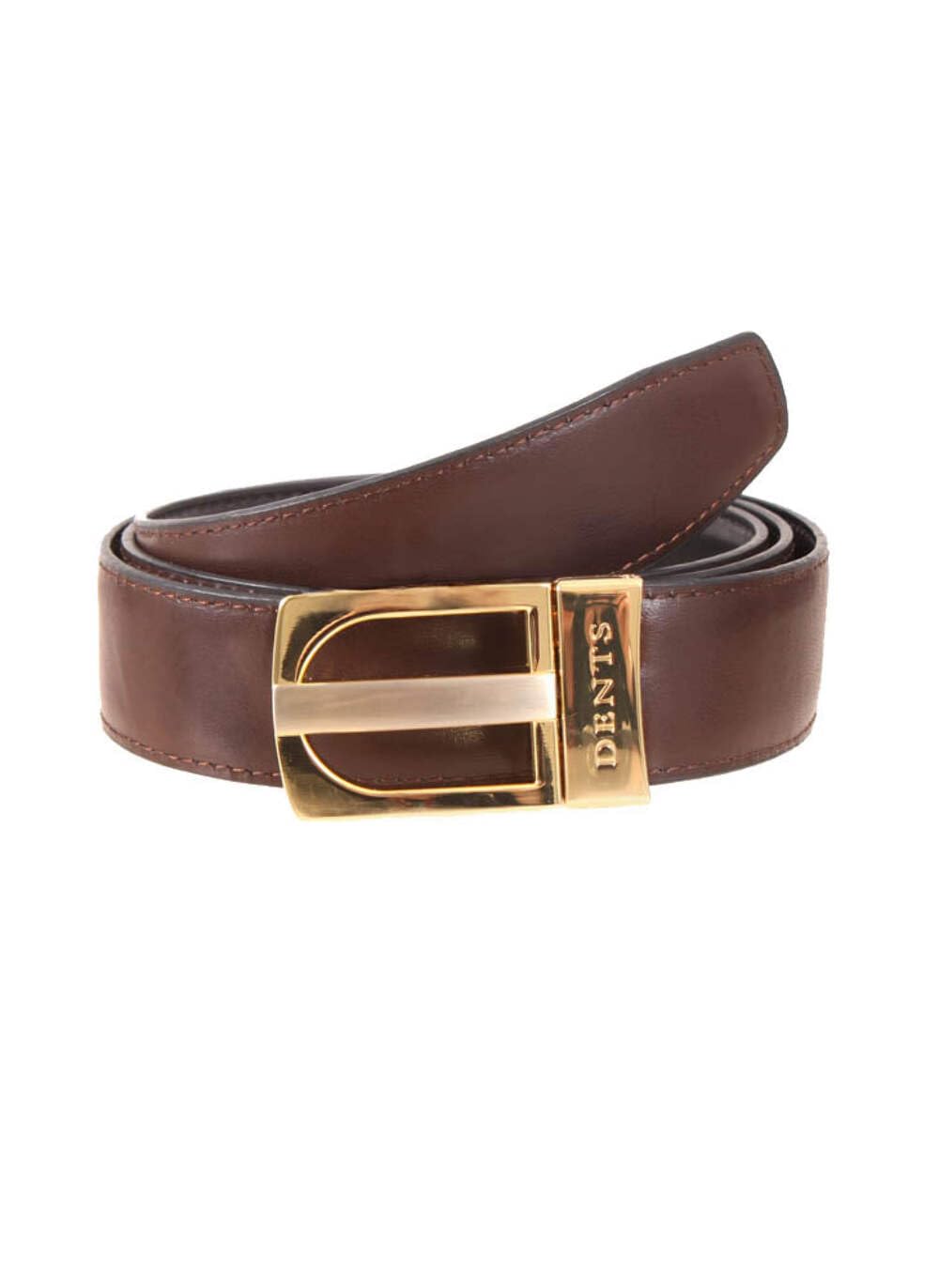Dents Men’s Reversible Leather Belt BROWN/BLACK XL