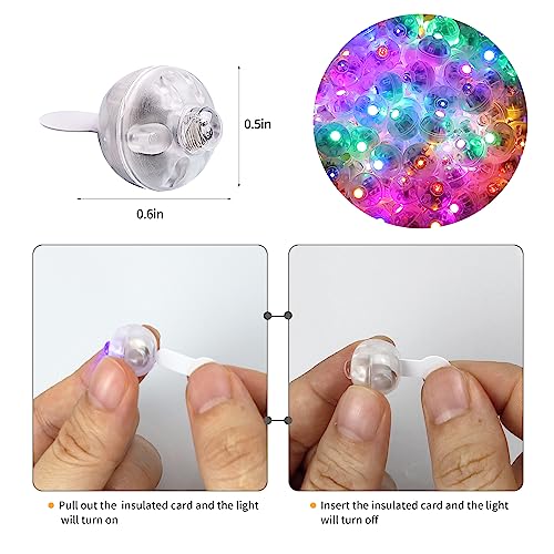 Image of Aogist 50Pcs Balloon Lights with Hook,Long Standby Time,Waterproof Mini Light for Birthday Party Wedding Christmas Halloween Easter Decorative(Steady, 10-Colors)