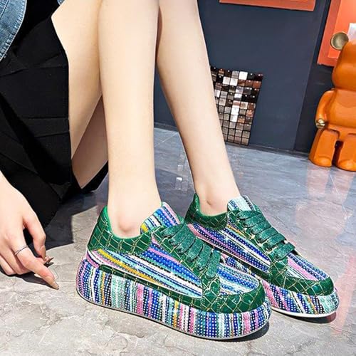 Women Sneakers Woman Luxury Platform Women Trainers Rhinestone Fashion Casual Shoes for Women Sneakers, Comfort Bling Shoes Fashion Shiny Walking Shoes3