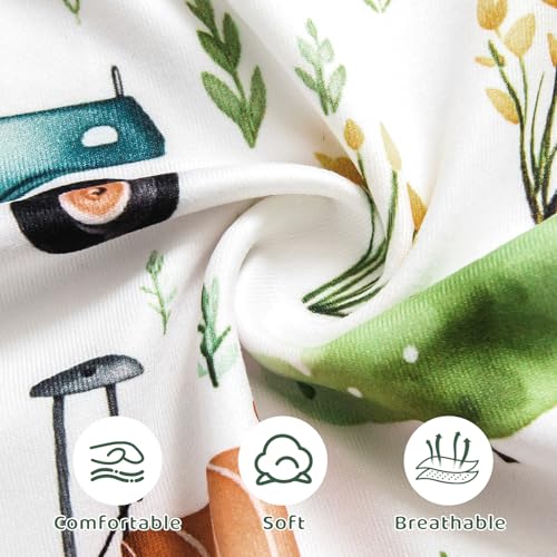 Image of AMAWMW Newborn Baby Boys Girls Cartoon Sleeper Gown Long Sleeve Mountain Nightgown Hat Outfits
