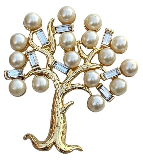 fure Metal Pearl Big Tree Brooch (Golden) for Women and Men-picture-45