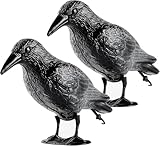 OFFO Corbeau Anti-Pigeon Noir, Effaroucheur Pigeons,Repousse Pigeon Balcon Toit Jardin,PE Haute Qualité(2 Pièce)