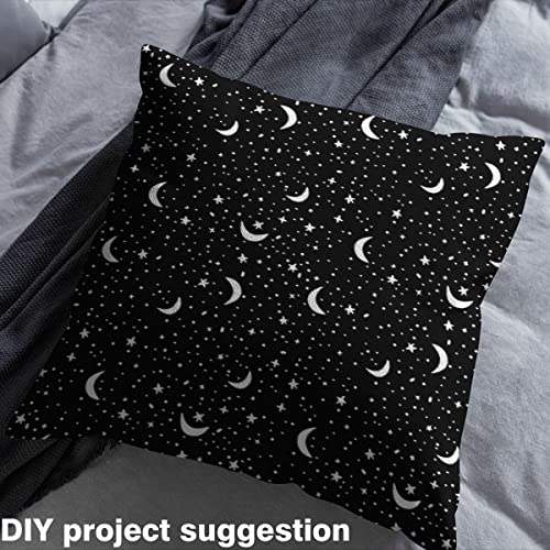 Moon Stars Outdoor Fabric by The Yard,Starry Moon Night Fabric for Kids Adults Chairs DIY,Bling Sky Universe Decorative Fabric for Upholstery and Home DIY Projects,1 Yard - Image 3