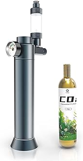 FZONE Desktop Aquarium CO2 System, CO2 Regulator with 45g Disposable CO2 Cartridge, Compatible with 5/8" and 3/8" Threaded Interfaces, Perfect for Nano Aquariums