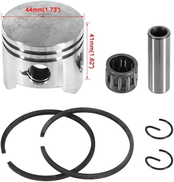 44-6 Engine Cylinder Head with 44MM Piston Kit Fit for 2 Stroke 49cc Mini Dirt Bike Mini ATV Quad Pocket Bike Piston Ring