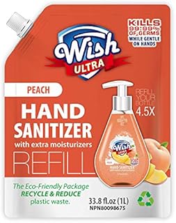 Wish Hand Sanitizer 1l Refill Pack 33.8oz Watermelon Scented with Aloe Vera Gel