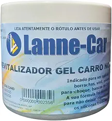 Gel Revitalizador Lanne-Car 500 ml para Plásticos, Borrachas e Vinil – Restaura a Cor, Acabamento Uniforme, Uso Interno e Externo, Fácil Aplicação