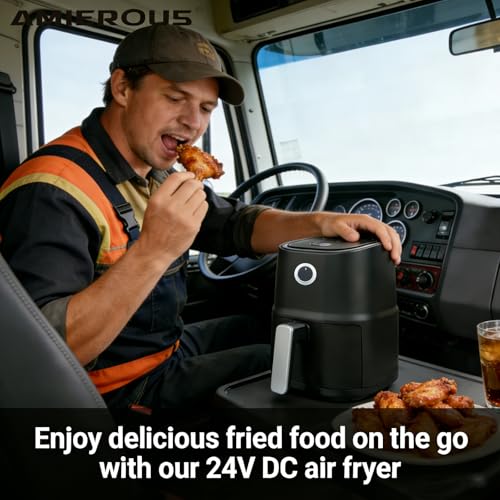 Image of Air Fryer 24V Portable 3.0L One-click Easy Operation Manufacturer Multicooker for Truck Travel RV Camping Black Quick Easy Meals in Minutes (AR-30KD)