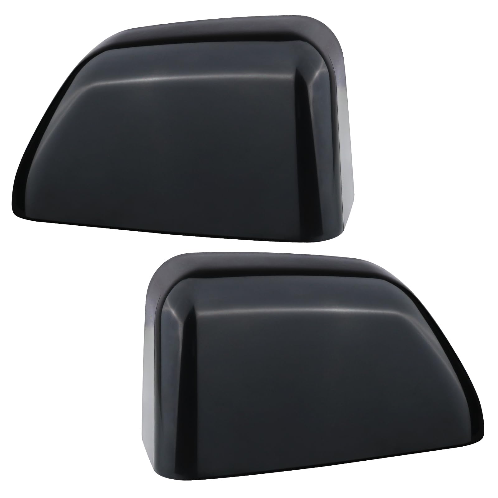 1 Pair Tow Mirror Cover Cap (Black Paintable) | For 2017-2024 Ford Super Duty F250 F350 F450 F550 Truck Accessories Replacement | Driver&Passenger Side Exterior Plastic Top Half Door Mirror Caps