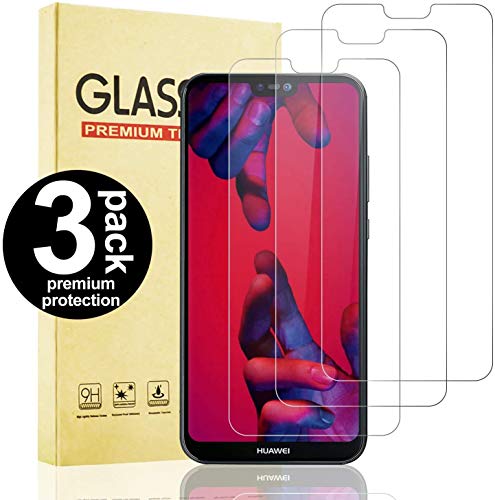 Snnisttek [Lot de 3 Verre Trempé Huawei P20 Lite, Film Protection Ecran P20 Lite Verre Trempé, Installation Facile, Dureté 9H, Anti Rayures Verre Trempé pour Huawei P20 Lite