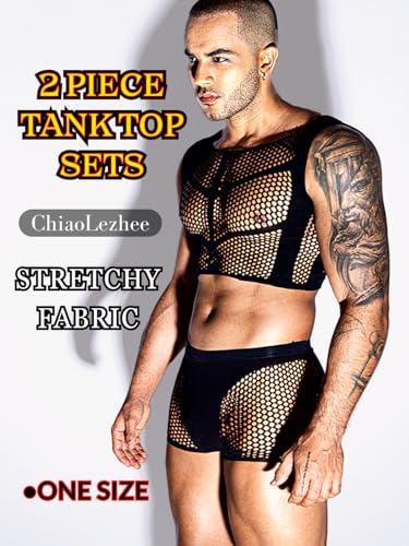 Men's Tank Tops Mens Sexy Sheer Mesh Fishnet Crop Top Shirt Sissy Lingerie Man Underwear for Men Clothes Gay2