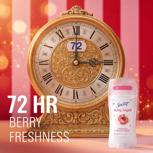Secret Antiperspirant Deodorant for Women, Berry Bright Scent, 2.6 oz | 72HR Holiday Sweat & Odor Protection | Limited Edition | Gentle Invisible Solid | pH Balancing Minerals & Pro-Hyaluronic Acid - image 3