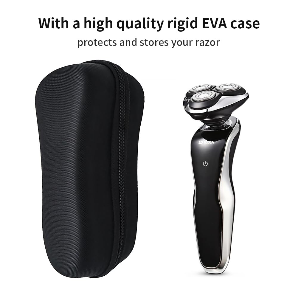 WuYan Custodia da viaggio rigida in EVA per Philips per Braun per Panasonic Rasoio elettrico da uomo Custodia rigida da trasporto Borsa da viaggio Custodia per rasoio elettrico Trimmer, Nero,