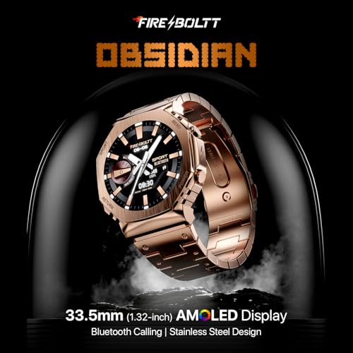 Image of Boltt Obsidian 33.5mm (1.32 inch) AMOLED Display, Stainless Steel Design, 466 * 466 px Resolution, Bluetooth Calling, Multiple Sports Modes, Health Mode, IP67, Weather Updates