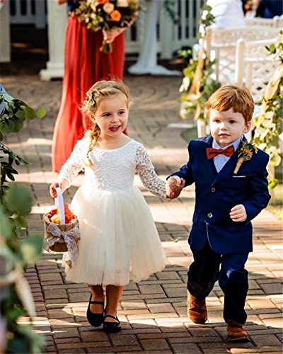 Image of Topmaker Flower Girl Dress for Toddler Baby Girls,Lace Tulle Dress for Wedding,Birthday Party,Photoshoot,Special Occasion