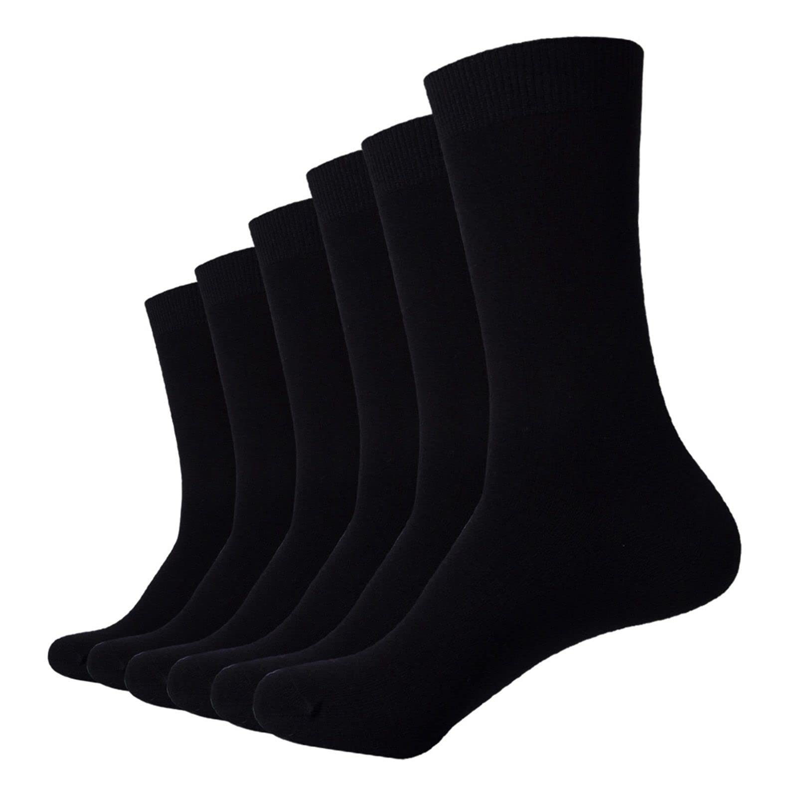 ZZSRJ Calcetines Negros for Hombre Vestido de Negocios Calcetines (6 Pares/Lote) (Color : 6Pairs-Black, tamaño : EU40-46)