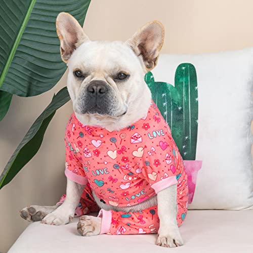 image for CuteBone Dog Valentine's Day Pajamas Puppy Onesies Small Dogs Soft Pjs