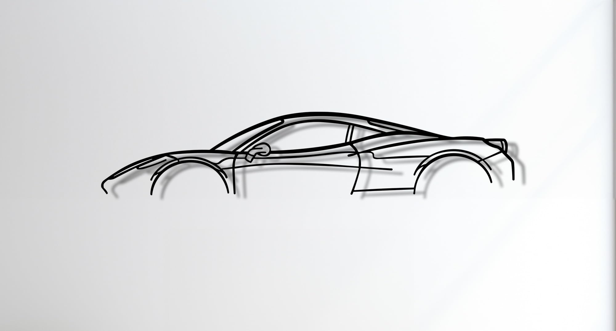 Arte de pared de metal para coche, esculturas de pared negras, decoración del hogar, decoración de silueta automotriz, letrero de vehículo vintage, adorno colgante para entusiastas del coche, regalos