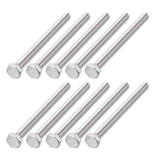 Image of METALLIXITY Hex Head Bolts (5 /16-18 x 4-1 /2 inch) 10Pcs, 304 Stainless Steel 18-8, Fully Threaded, External Hex Drive, Plain Finish, Hex Head Screw Bolt, Silver