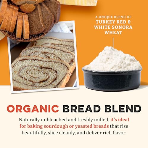 Image of Sunrise Flour Mill Heritage Organic Bread Flour Blend - 5 lbs | Organic Unbleached Bread Flour Easy to Digest with Less Bloating | High Protein, Superior Baking | Smooth, Nutty Flavor (Pack of 2)