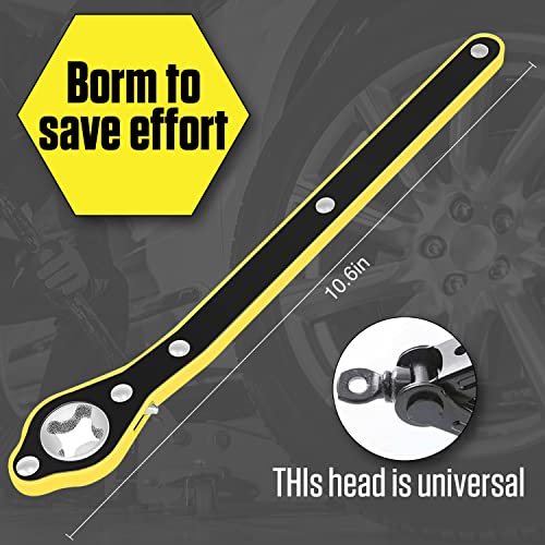 Auto Labor-Saving Jack Ratchet Wrench With Long Handle，Jack Ratchet Wrench For Scissor Jack, Lug Wrench For Tire Jack, Car Jack Wrench Positive And Reversal Knob Design For Travel/Truck/Suv/ Vans #TOP2