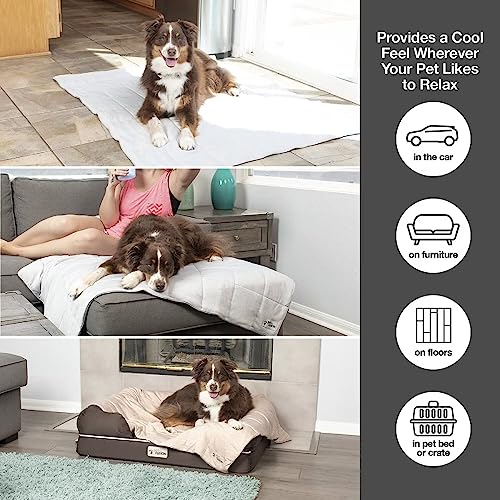 Petfusion Premium Cat And Dog Cooling Blanket. Lightweight Pet Blanket | Machine Washable Pet Blanket | Multiple Sizes: For Pets Small To Extra-Large | Multiple Colors: Grey Blanket And Brown Blanket #TOP4